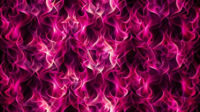 Pink Flame Fire Seamless Pattern, Deep Maroon Background, Abstract Design,  Burning Texture,  Heat Wave