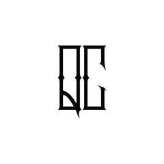 QC monogram logo design letter text name symbol monochrome logotype alphabet character simple logo