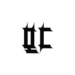 QC monogram logo design letter text name symbol monochrome logotype alphabet character simple logo