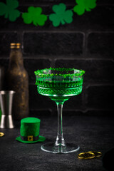 Green cocktail for St. Patrick day
