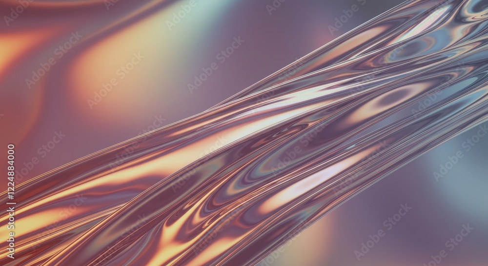 Poster abstract fluid motion with iridescent swirls and dynamic colors