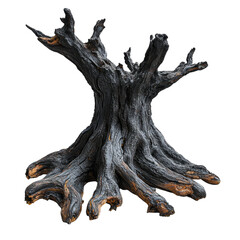 Fototapeta premium Ancient Gnarled Tree Stump with Textured Bark Detail