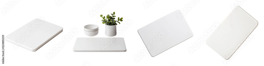 Aufkleber blank white minimal studio background with clean and simple layout for product display advertising e
