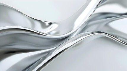 Obraz premium Abstract metallic waves create a smooth, reflective surface with a modern aesthetic.