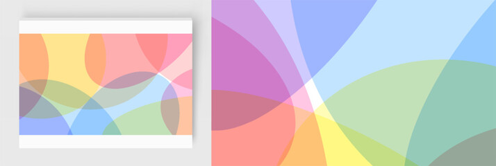 Fototapeta premium Abstract background with translucent overlapping coloured shapes. Modern design. 3d vector illustration for brochure, banner, flyer or presentation.