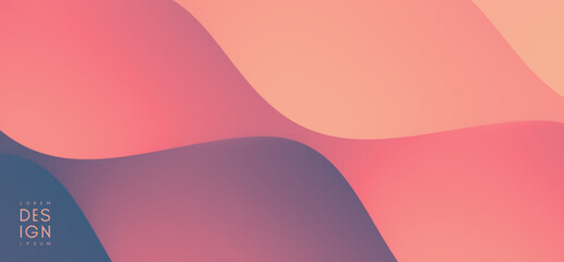 Multilayer texture. Abstract wavy background with modern gradient colors. Trendy liquid design. Cover design template. Motion sound wave. 3D illustration for brochure, poster, presentation or banner.