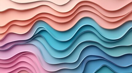 Abstract Wavy Layers of Pastel Colors