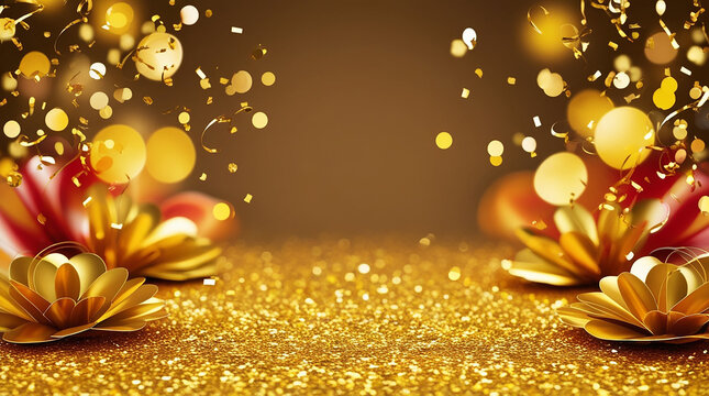 golden gilter christmas background with golden stars