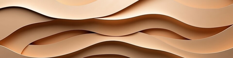 Seamless, Soft Beige, 3D Low Profile Style Background with Delicate, Gentle and Minimalist Design