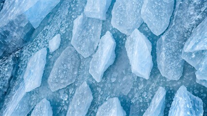 icy stone texture with cracks filled with luminous blue and white frost