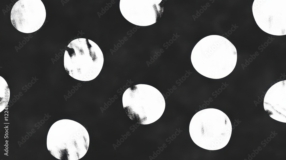 Poster black background with white circular patterns in a modern style