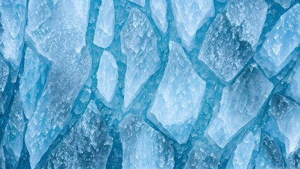 icy stone texture with cracks filled with luminous blue and white frost