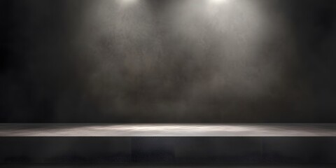 empty stage with spotlights
