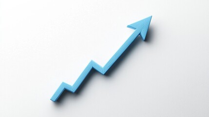 Blue upward trend arrow symbolizing growth and success