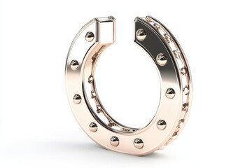 Obraz premium Elegant Rose Gold Horseshoe Sculpture with Smooth Finish and Decorative Elements