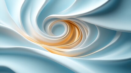 Fototapeta premium Abstract swirling blue and gold fabric.