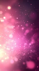 Pink bokeh light effect with sparkling particles on a dark gradient background abstract design