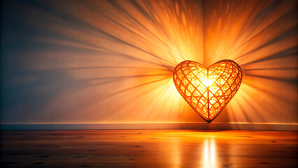 Fototapeta premium heart in the sunset