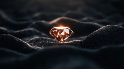 Obraz premium Radiant diamond resting on dark, textured surface