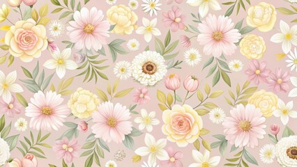 Obraz premium Floral patterns with pastel colors