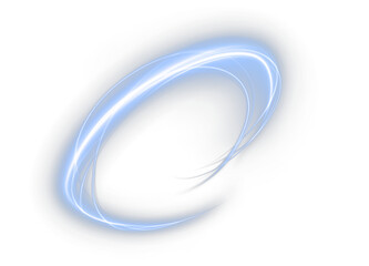 glowing blue neon ring with magical swirl and energy trail—ideal for PNG effects in futuristic, fantasy, or luxury-themed digital designs.