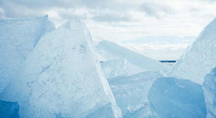 Large chunks of ice piled up