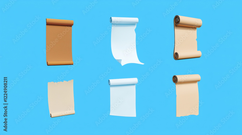 Poster unsolved mysteries, illustration, a high-fidelity image of ancient scrolls floating in mid-air, show
