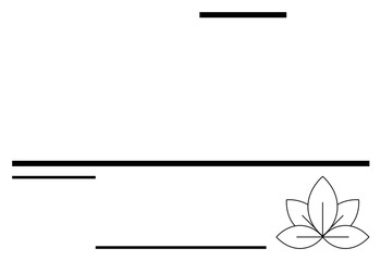 Fototapeta premium Minimal black horizontal lines and abstract lotus flower design evoke calmness, balance, and simplicity. Ideal for wellness, mindfulness, branding, meditation, modern art, spa themes abstract line
