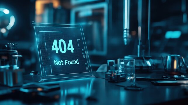 Futuristic Error Message in Digital Environment