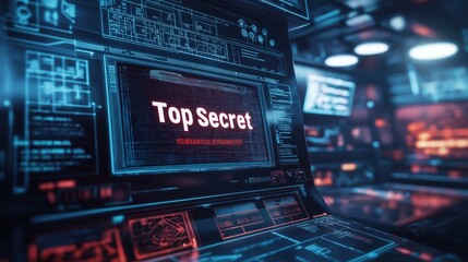 Futuristic Interface with Top Secret Display