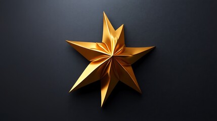 Obraz premium Golden Star on Dark Background: Elegance and Festive Sparkle