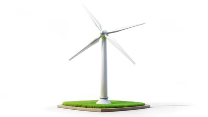 Wind Turbine Model on Grass Base