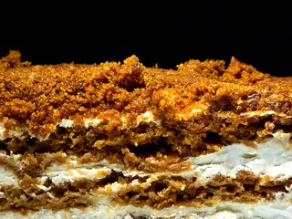 Honey cake close up
