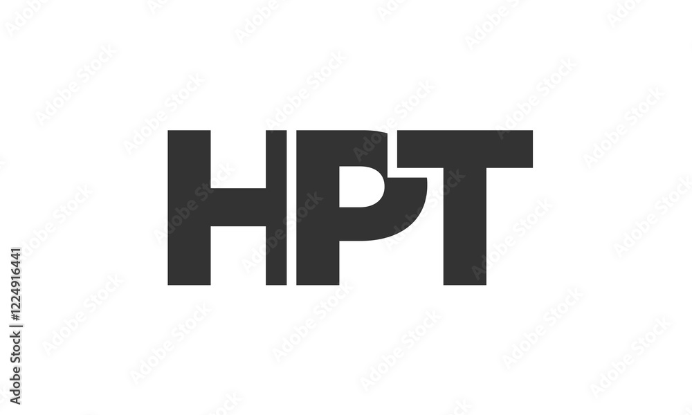 Poster hpt logo design template with strong and modern bold text. initial based vector logotype featuring s