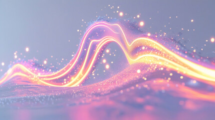 Surreal Neon Particles Dancing in a Digital Fluid Universe