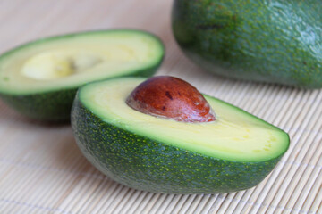 avocado fruits fresh, whole and half