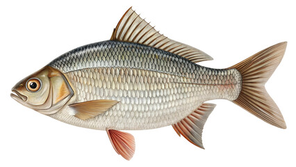 Fish isolated on white or transparent background  fishbowl life cut-out  illustration seafood small  digital clear  art  light  futuristic technology  three-dimensional yellow texture copy  