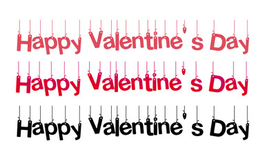 Happy Valentine's Day hanging letters set on white background
Happy Valentine's Day