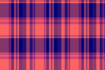 Vibrant coral and navy plaid pattern. Seamless textile texture ideal for fashion, web design, or print projects.  Stylish and versatile, this repeating design offers a modern take on a classic style.