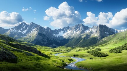 Serene Mountain Valley Landscape