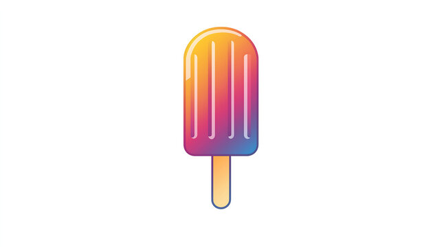 vibrant gradient popsicle illustration Orange pink and purple hues create a visually appealing summer treat Simple flat design on white background