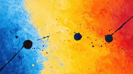 Vibrant Abstract Splash of Paint in Bold Primary Colors for Creative Projects