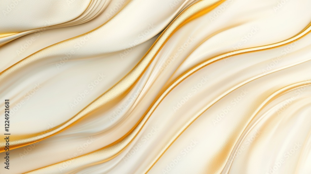 Poster luxurious gold text over soft gradient background with smooth flowing patterns