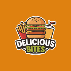 burger Logotype for restaurant or cafe or fast food. Vector illustration, Fast food logo