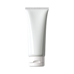 Sunscreen blank white tube isolated on transparent background