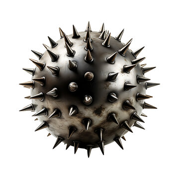 Iron Ball with spike isolated on transparent background