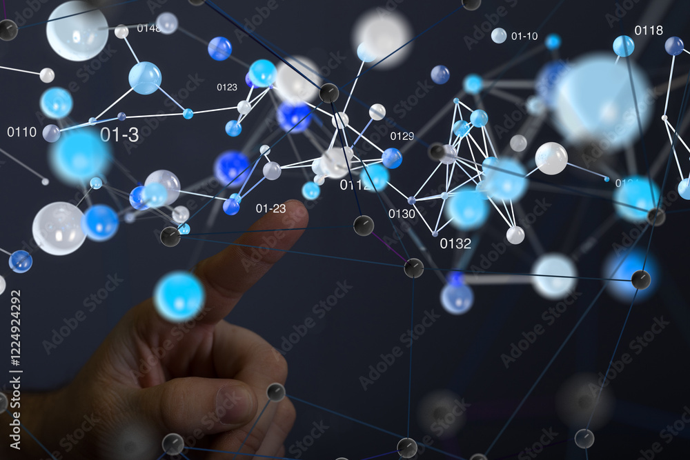 Poster conference digital network and data concept 3d