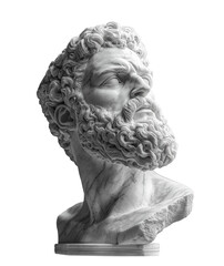 Statue of a person isolated on transparent background. Generative AI