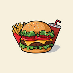 burger Logotype for restaurant or cafe or fast food. Vector illustration, Fast food logo