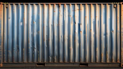 Obraz premium Metal Cargo Container: A durable, heavy-duty metal container designed to withstand the rigors of international shipping, perfect for securely transporting goods worldwide. 